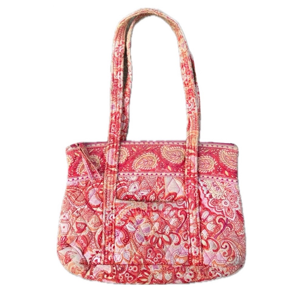 Vera Bradley Pink Sherbet Paisley Retired Print Quilted Mini Tote Bag